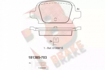 R BRAKE rb1385703 -  Комплект тормозных колодок, дисковый тормоз